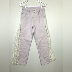 Light Lavender Lace-Panel Women’s Jeans